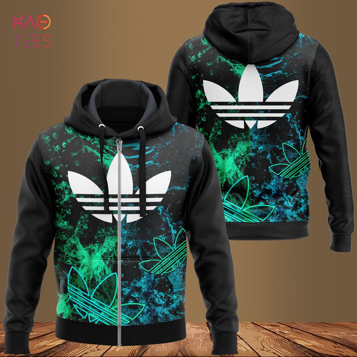 HOT Adidas Tie Dye Green Black Blue Luxury Brand 3D Hoodie Limited Edition Luxury Store