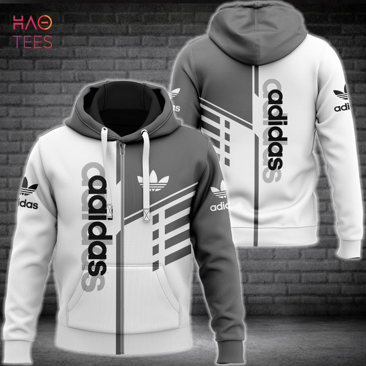 HOT Adidas White Mix Grey Luxury Brand Hoodie Limited Edition Luxury Store