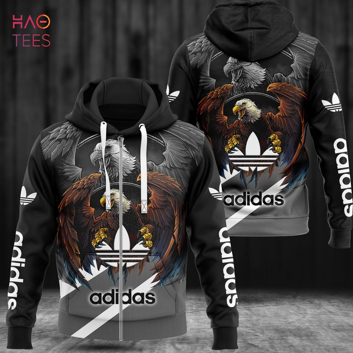 HOT Eagle Pattern Adidas Luxury Brand 3D Hoodie POD Design Luxury Store