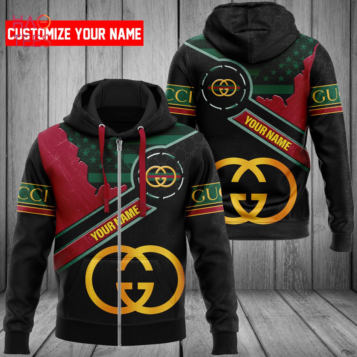 HOT Gucci American Flag Motifs Luxury Brand 3D Hoodie Limited Edition Luxury Store