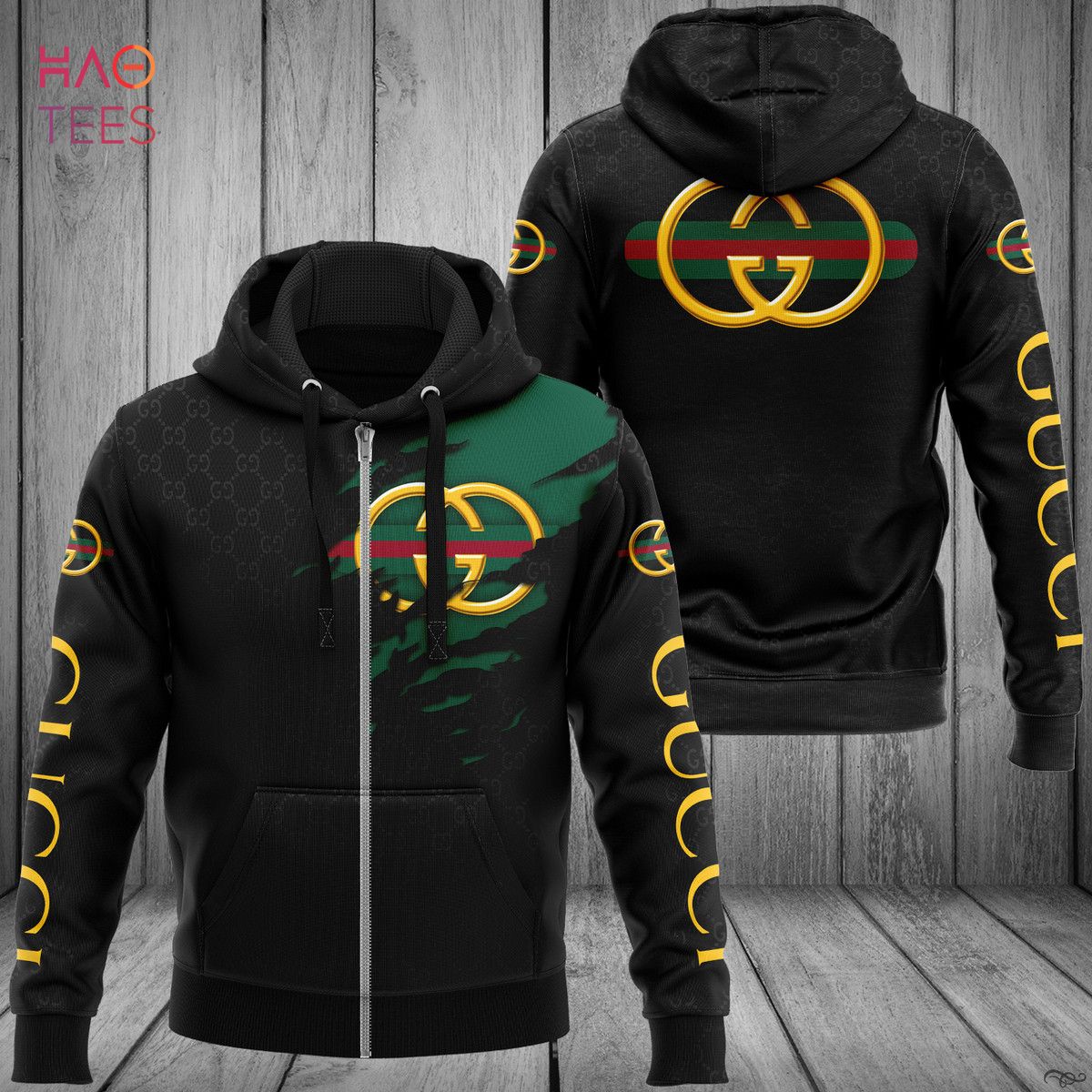 HOT Gucci Black Gold Green Luxury Hoodie Limited Edition Luxury Store