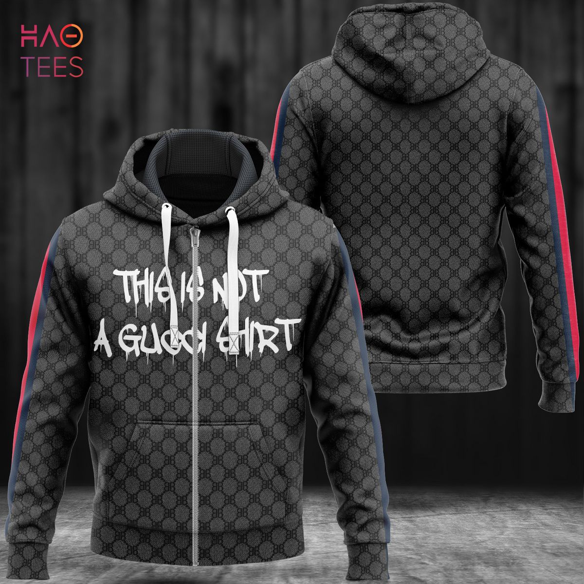 HOT Gucci Full Black Luxury 3D Hoodie POD Design Luxury Store