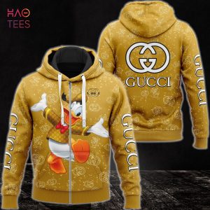 HOT Gucci Luxury Brand Full Gold Color 3D Hoodie POD Design