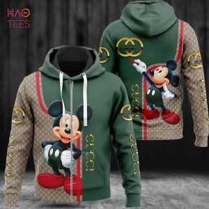 HOT Gucci Luxury Brand Green Mix Brown 3D Hoodie Limited Edition