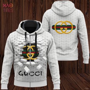 HOT Gucci Luxury Brand White Color 3D Hoodie Limited Edition