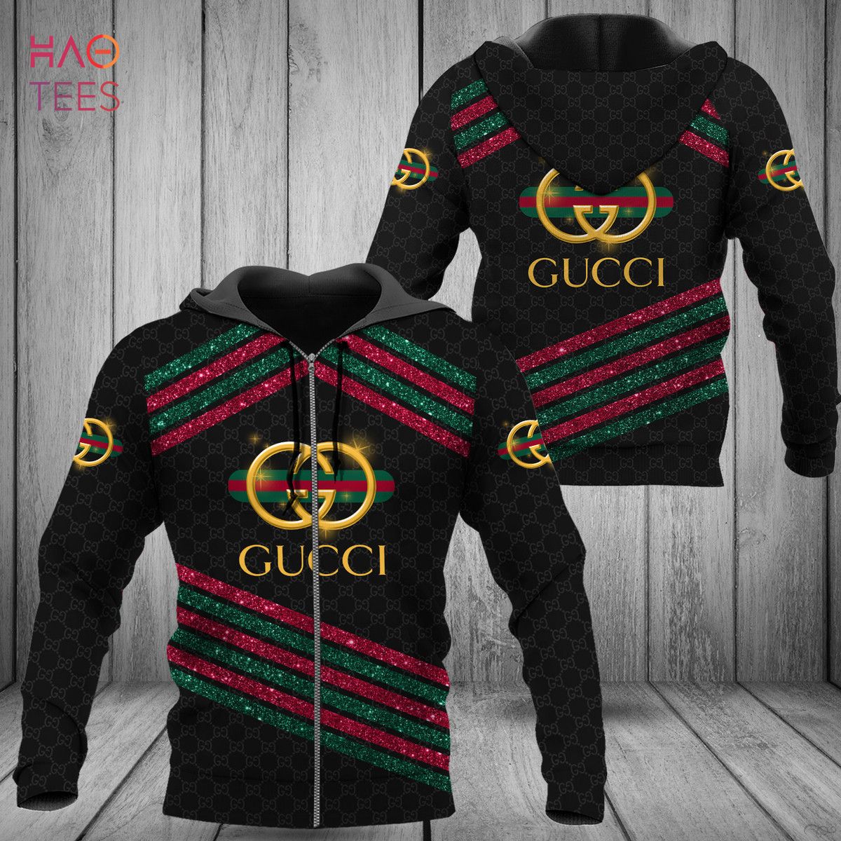 HOT Gucci Sparkling Red Green Stripes Luxury 3D Hoodie Limited Edition Luxury Store