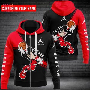 HOT Jordan Red Mickey Luxury 3D Hoodie POD Design