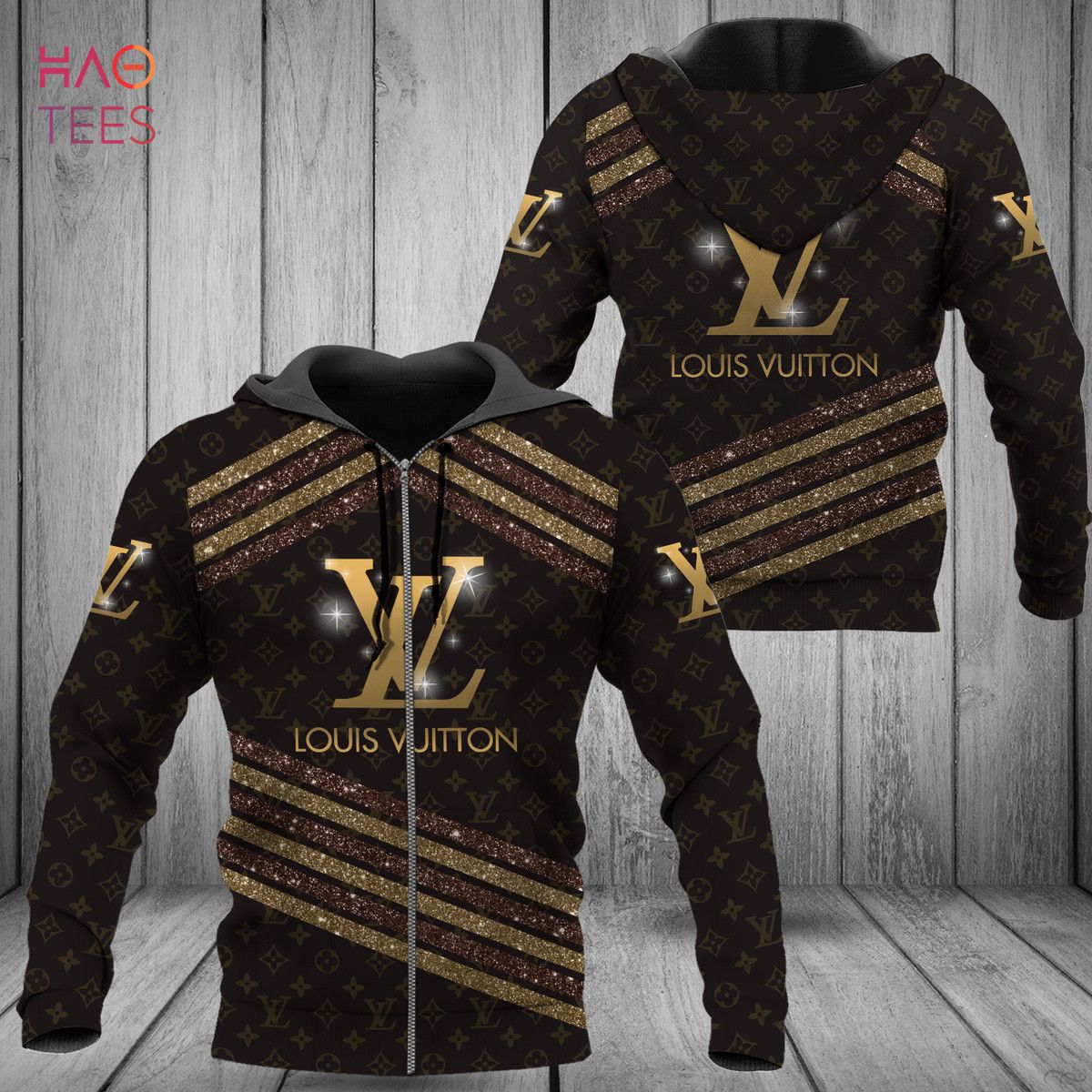 HOT Louis Vuitton Glitter Plaid Luxury 3D Hoodie Limited Edition Luxury Store