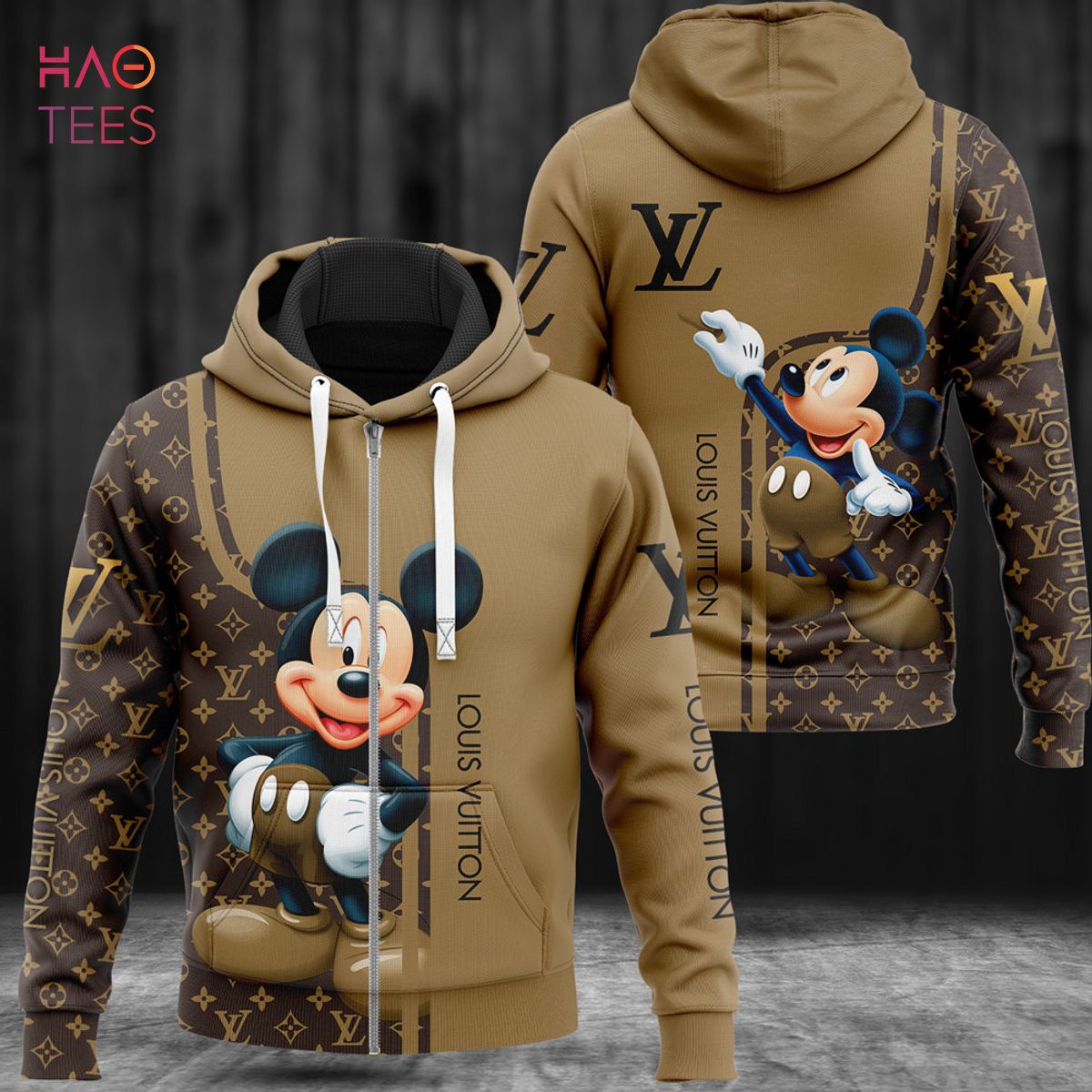 HOT Louis Vuitton Mickey Luxury 3D Hoodie POD Design Luxury Store