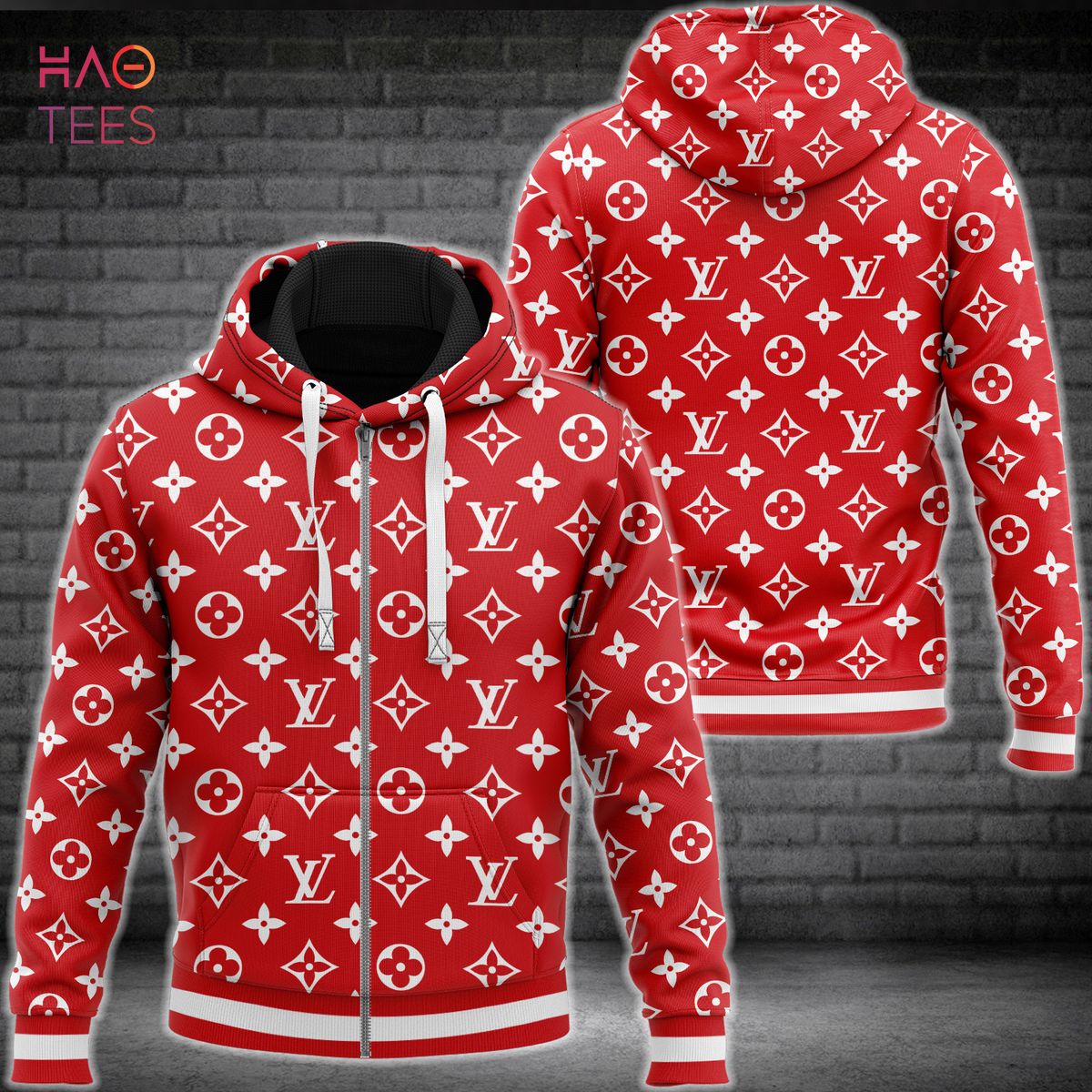 HOT Louis Vuitton Red Luxury 3D Hoodie Limited Edition