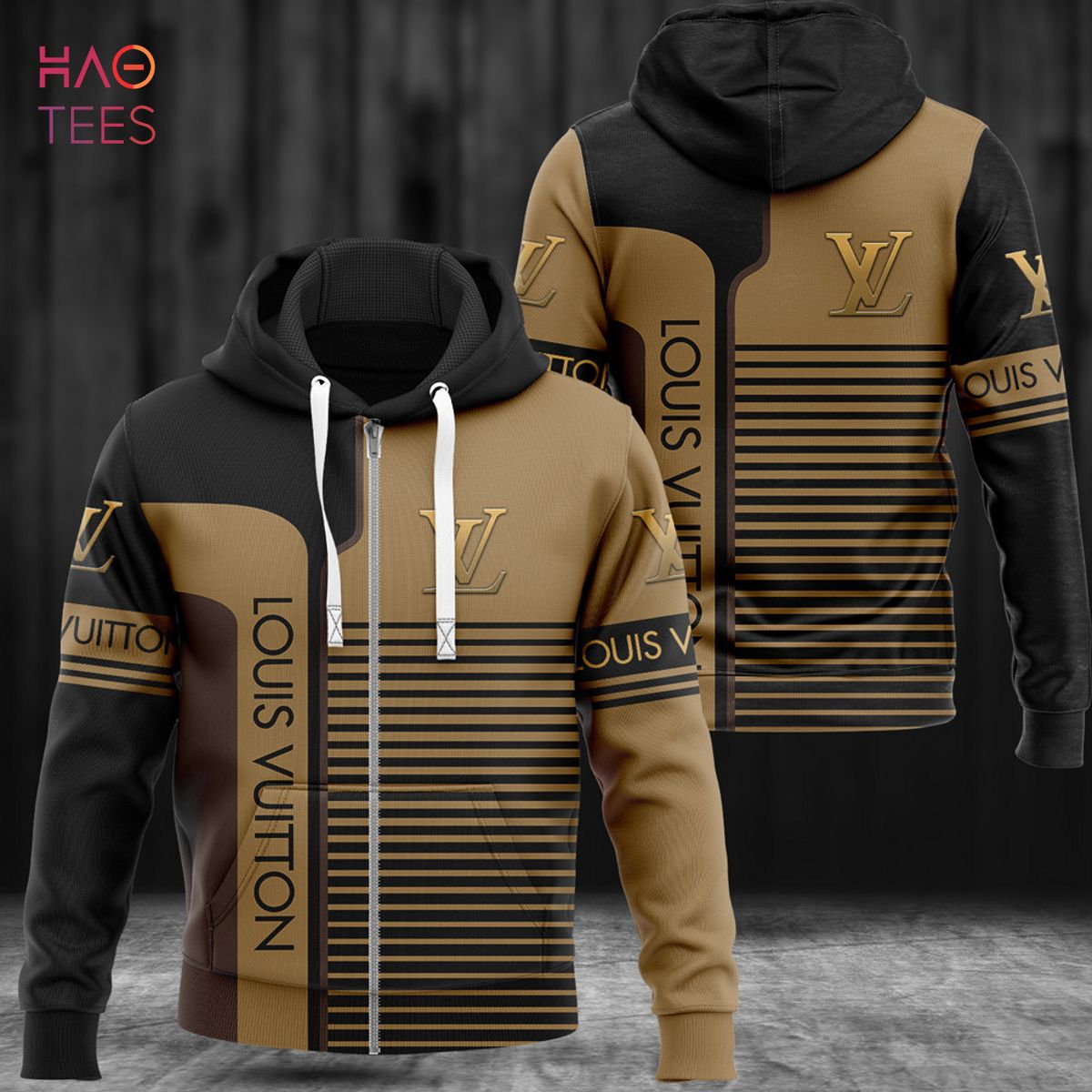 HOT Louis Vuitton Stripe Black Luxury 3D Hoodie Limited Edition Luxury Store