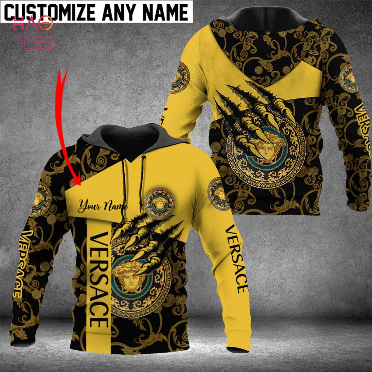 HOT Versace Black Mix Gold Luxury 3D Hoodie Limited Edition