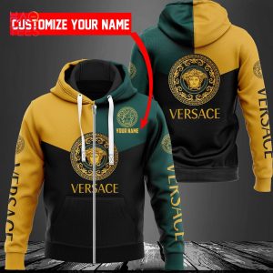 HOT Versace Green Gold Black Luxury Hoodie Limited Edition