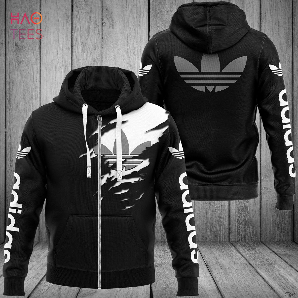 NEW Adidas Grey Logo Luxury Brand Hoodie Limited Edition Luxury Store