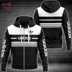 NEW Adidas Luxury Brand Horizontal Plaid Luxury Hoodie Limited Edition