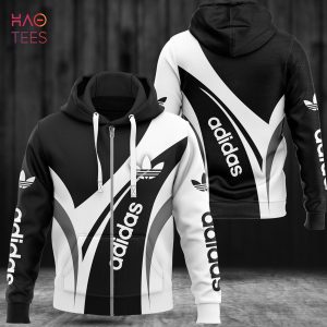 NEW Adidas Priting Basic Color Black White Hoodie Limited Edition