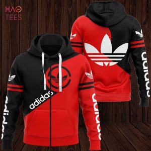 NEW Adidas Red Mix Black Luxury Hoodie Limited Edition