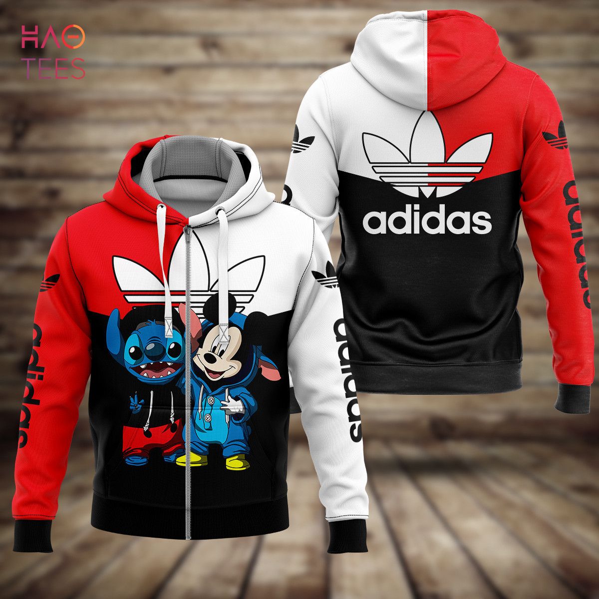 NEW Adidas Red White Black Luxury 3D Hoodie Limited Edition Luxury Store