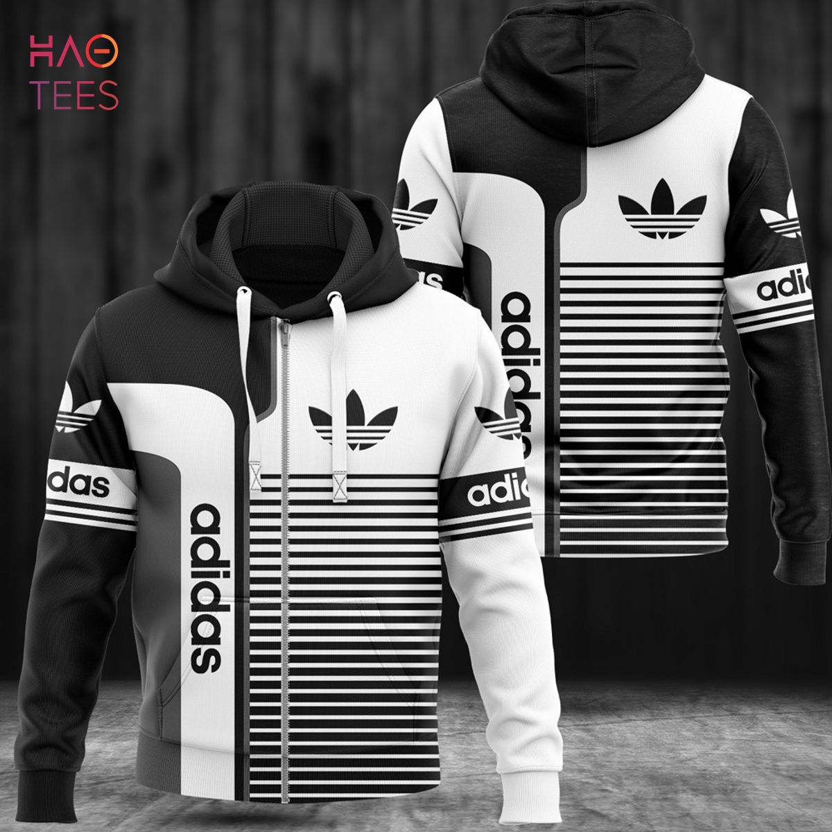 NEW Adidas Stripe Pattern Luxury Hoodie Limited Edition Luxury Store