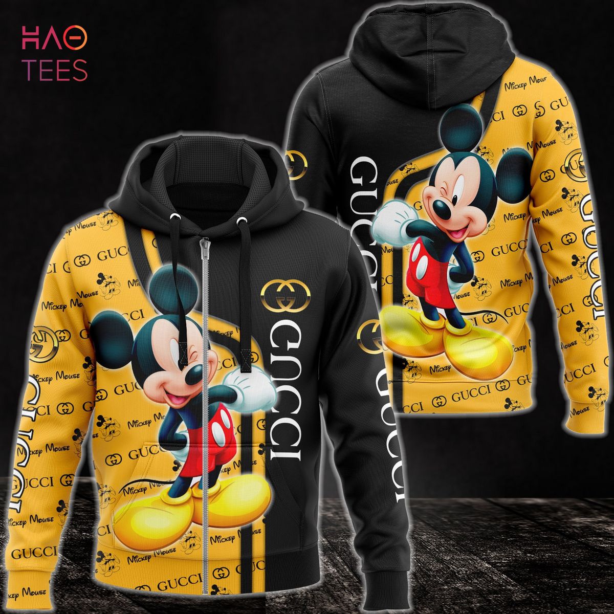 NEW Gucci Diney Mickey Luxury 3D Hoodie POD Design Luxury Store