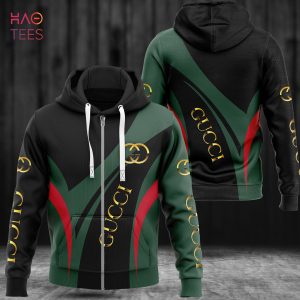 NEW Gucci Luxury Brand Green Mix Black Hoodie Limited Edition