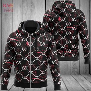 NEW Gucci Red Black Full Printing Luxury 3D Hoodie Limited Edition
