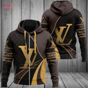 NEW Louis Vuitton Big Gold Logo Luxury 3D Hoodie Limited Edition