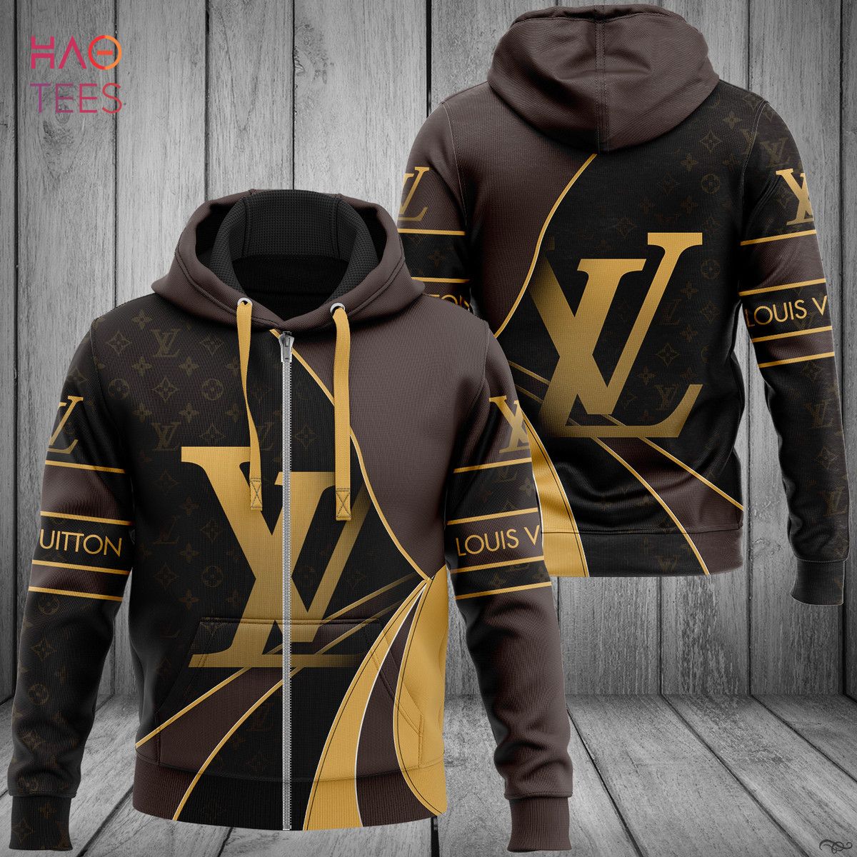 NEW Louis Vuitton Big Gold Logo Luxury 3D Hoodie Limited Edition Luxury Store