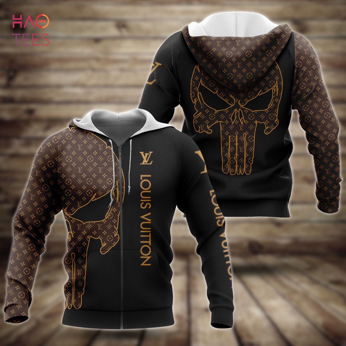 NEW Louis Vuitton Luxry Brand Skull 3D Hoodie POD Design Luxury Store