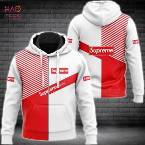 NEW Supreme Luxury Brand White Mix Red 3D Hoodie POD Design
