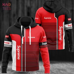 NEW Supreme Stripe Red Black Luxury 3D Hoodie Limited Edition