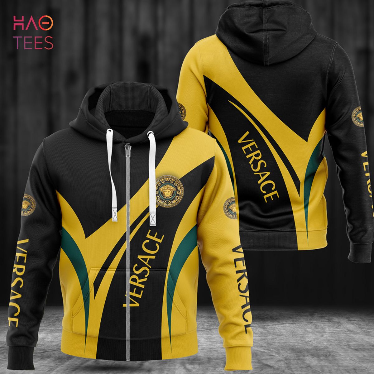 NEW Versace Luxury Brand Black Gold Hoodie Limited Edition NEW Versace Luxury Brand Black Gold Hoodie Limited Edition