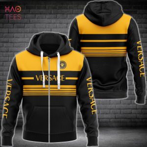 NEW Versace Stripe Gold Luxury 3D Hoodie Limited Edition