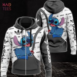 THE BEST Adidas Diney Stitch Mix White Grey Color 3D Hoodie Limited Edition