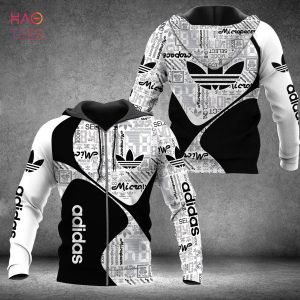 THE BEST Adidas Originals Trefoil Black And White Luxury Brand Hoodie 3D Limited Edition