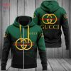 THE BEST Gucci Big Gold Logo Mix Black Green Luxury Hoodie Limited Edition