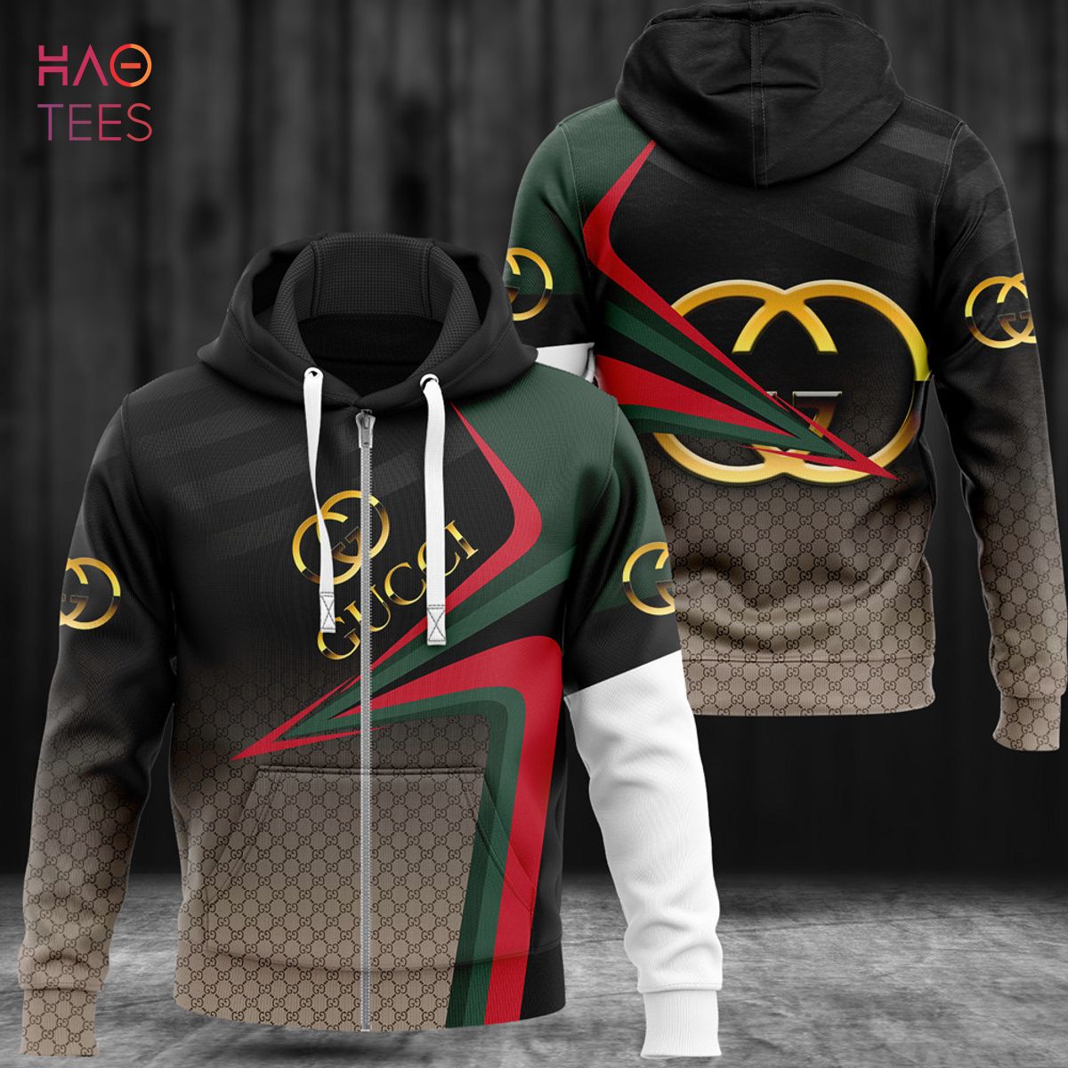 THE BEST Gucci Ombre Black Luxury 3D Hoodie Limited Edition Luxury Store