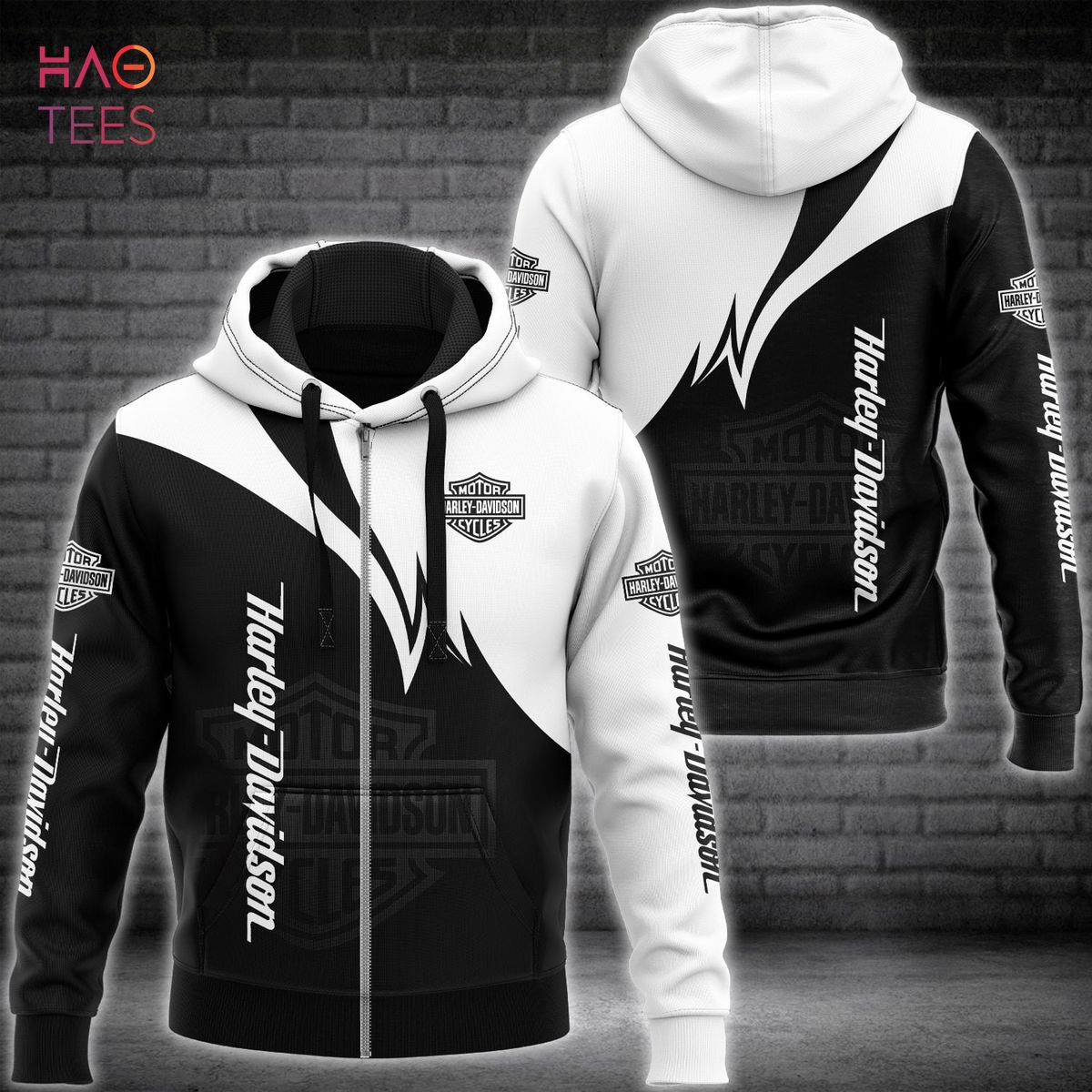 THE BEST Harley Davidson Black Mix White Luxury Hoodie Limited Edition Luxury Store