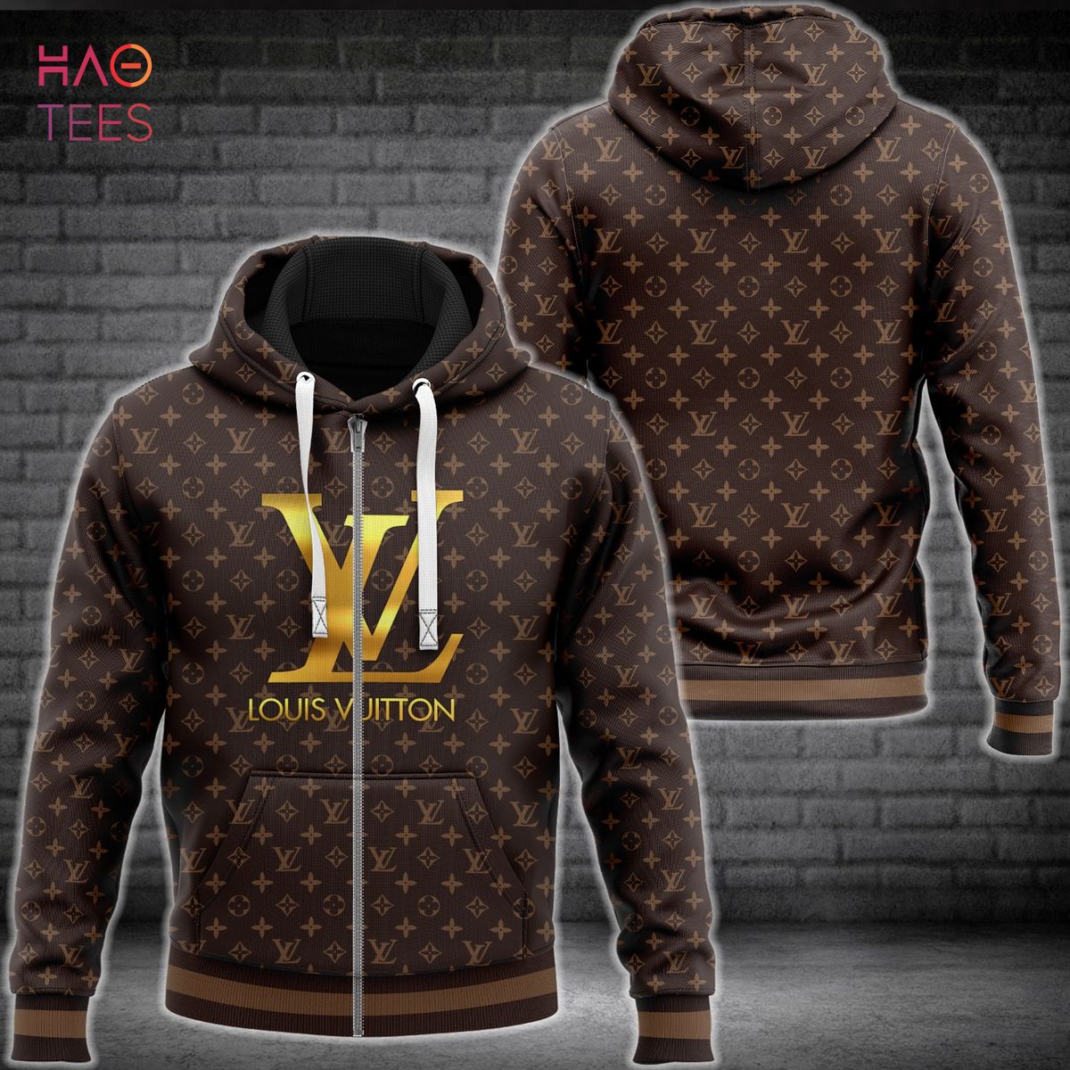 THE BEST Louis Vuitton Brown Mix Gold Luxury Hoodie Limited Edition
