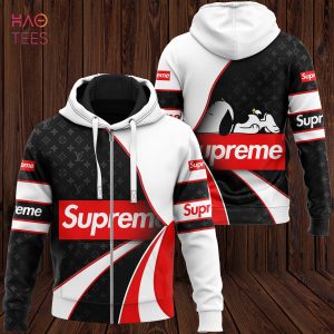 THE BEST Supreme White Red Black Luxury Hoodie Limited Edition