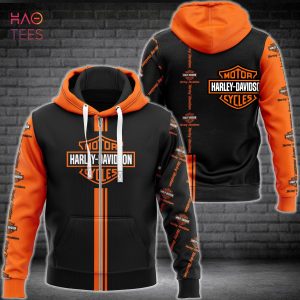 TRENDDING Harley Davidson Luxury Brand Black Orange Hoodie Limited Edition