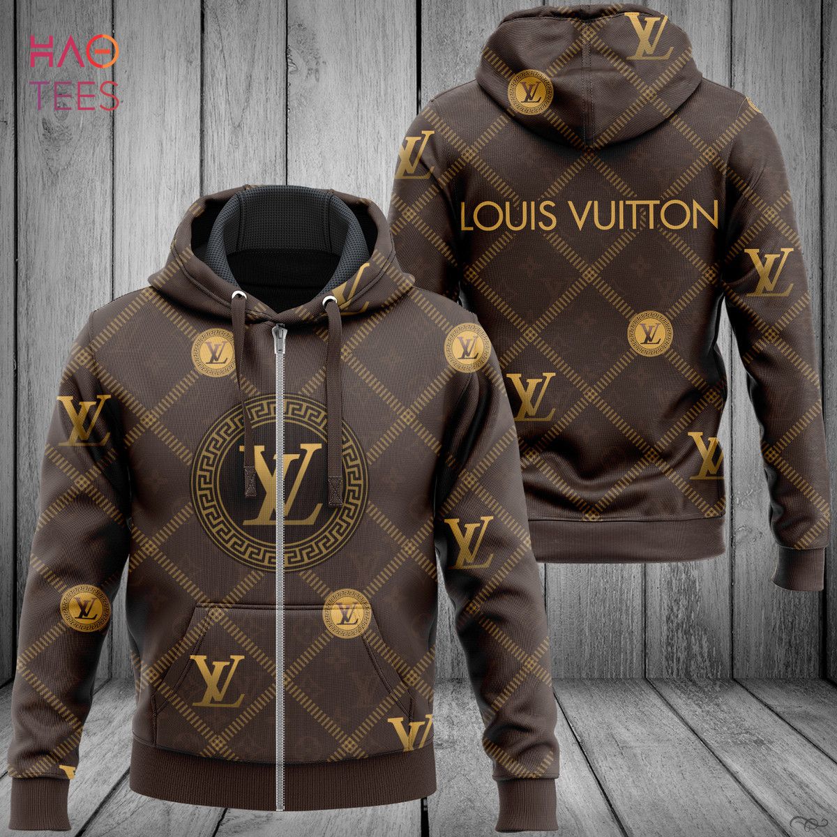 Limited Editon Luxury Golden Pattern LV Louis Vuitton 3D Hoodie