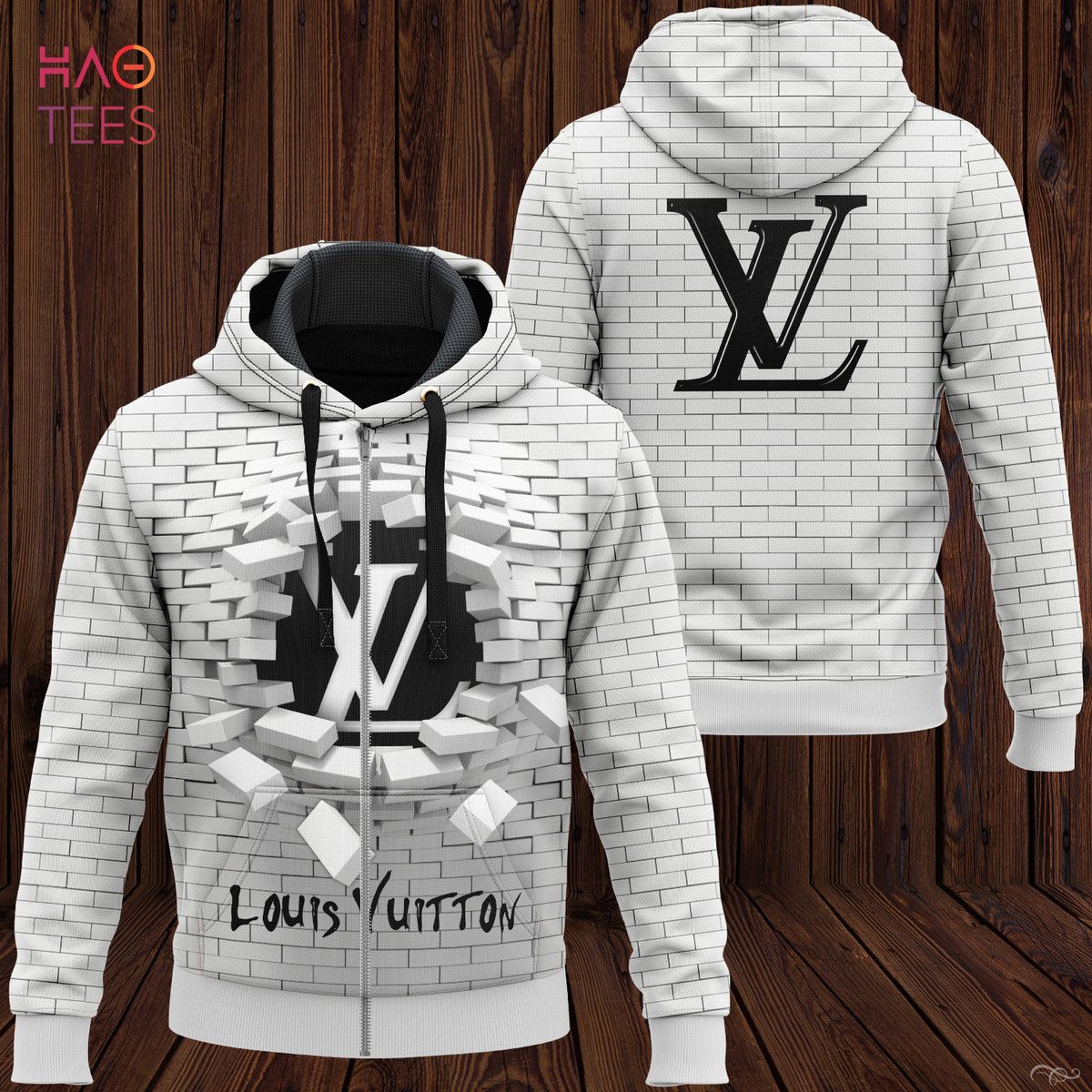 TRENDDING Louis Vuitton Full White Luxury 3D Hoodie Limited Edition Luxury Store