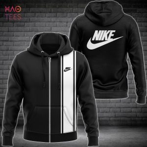 BEST Nike Full Black Mix Stripe White Luxury 3D Hoodie Limited Edition