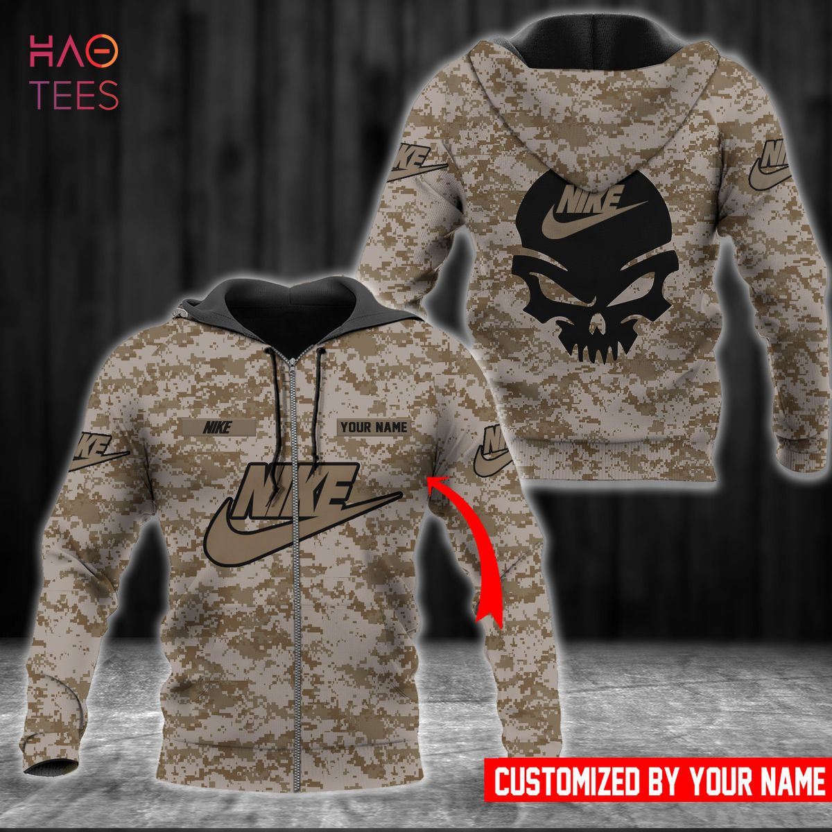 BEST Nike Grey Army Camouflage Luxury 3D Hoodie Limited Edition Luxury Store