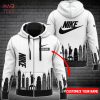 BEST Nike Luxury Brand Building Black Mix White 3D Hoodie POD Design
