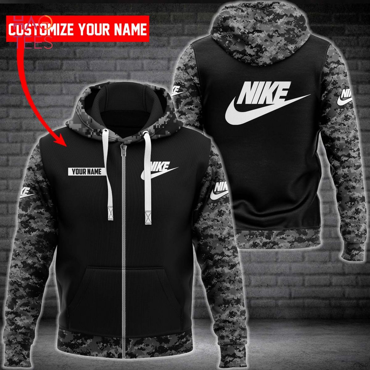 HOT Nike Black Army Camouflage Luxury Hoodie Limited Edition Luxury Store