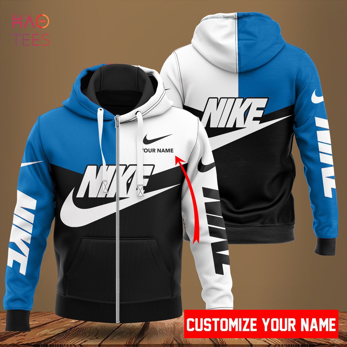 HOT Nike Blue White Black Luxury Hoodie POD Design Luxury Store