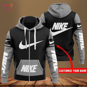 HOT Nike Luxury Brand Grey Mix Black Hoodie Limited Edition