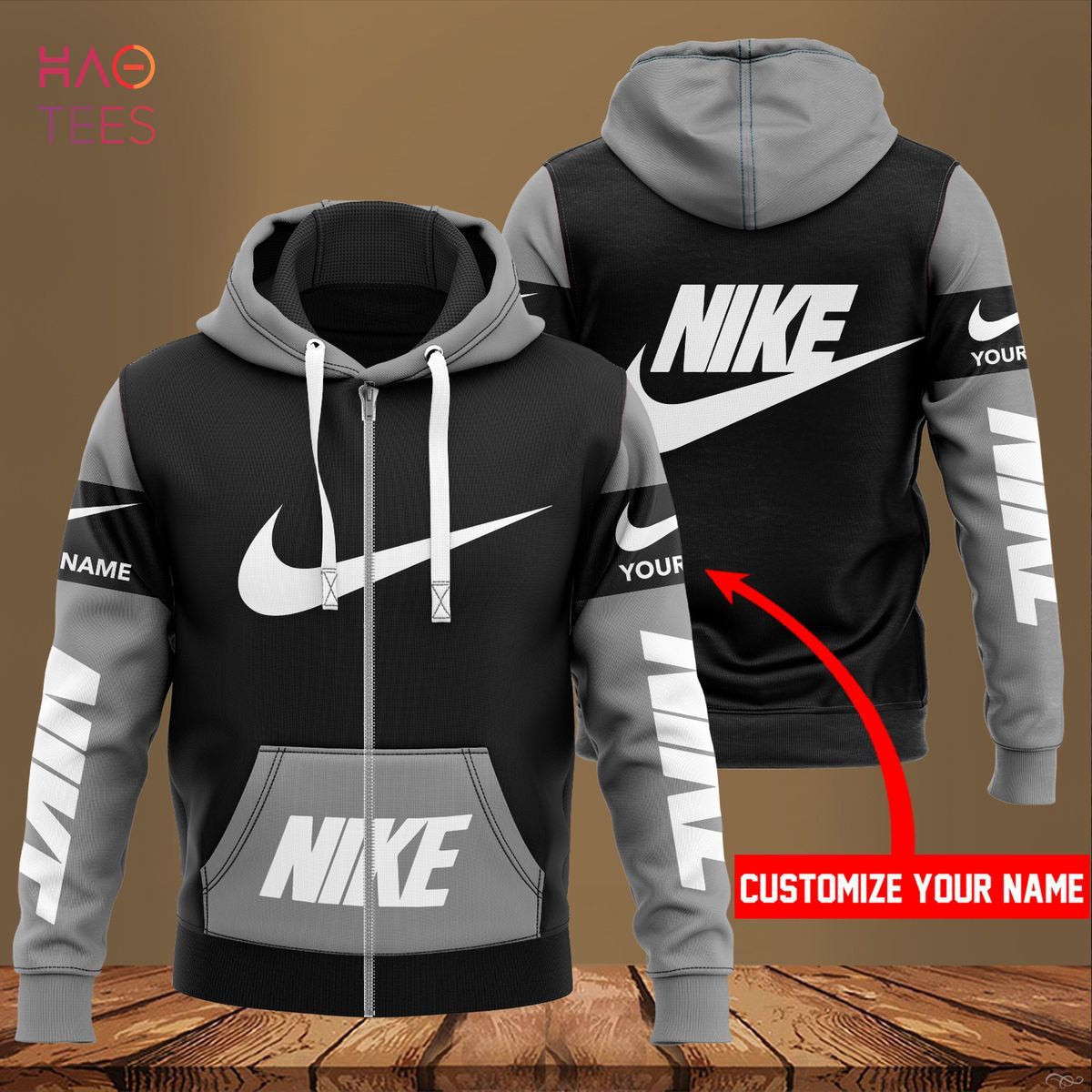 HOT Nike Luxury Brand Grey Mix Black Hoodie Limited Edition Luxury Store